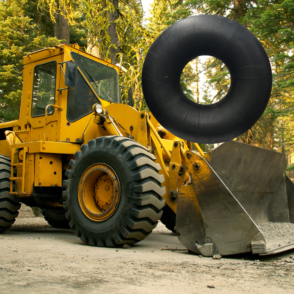 OTR Inner Tube on Earthmover Loader