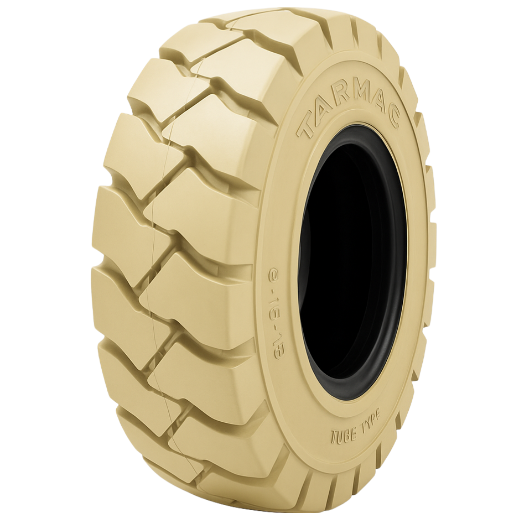 TARMAC cream non-marking solid tyre – rueda blanca montacargas, pneu non-marquant, бесследная цельнолитая шина, إطار صلب لا يترك أثراً